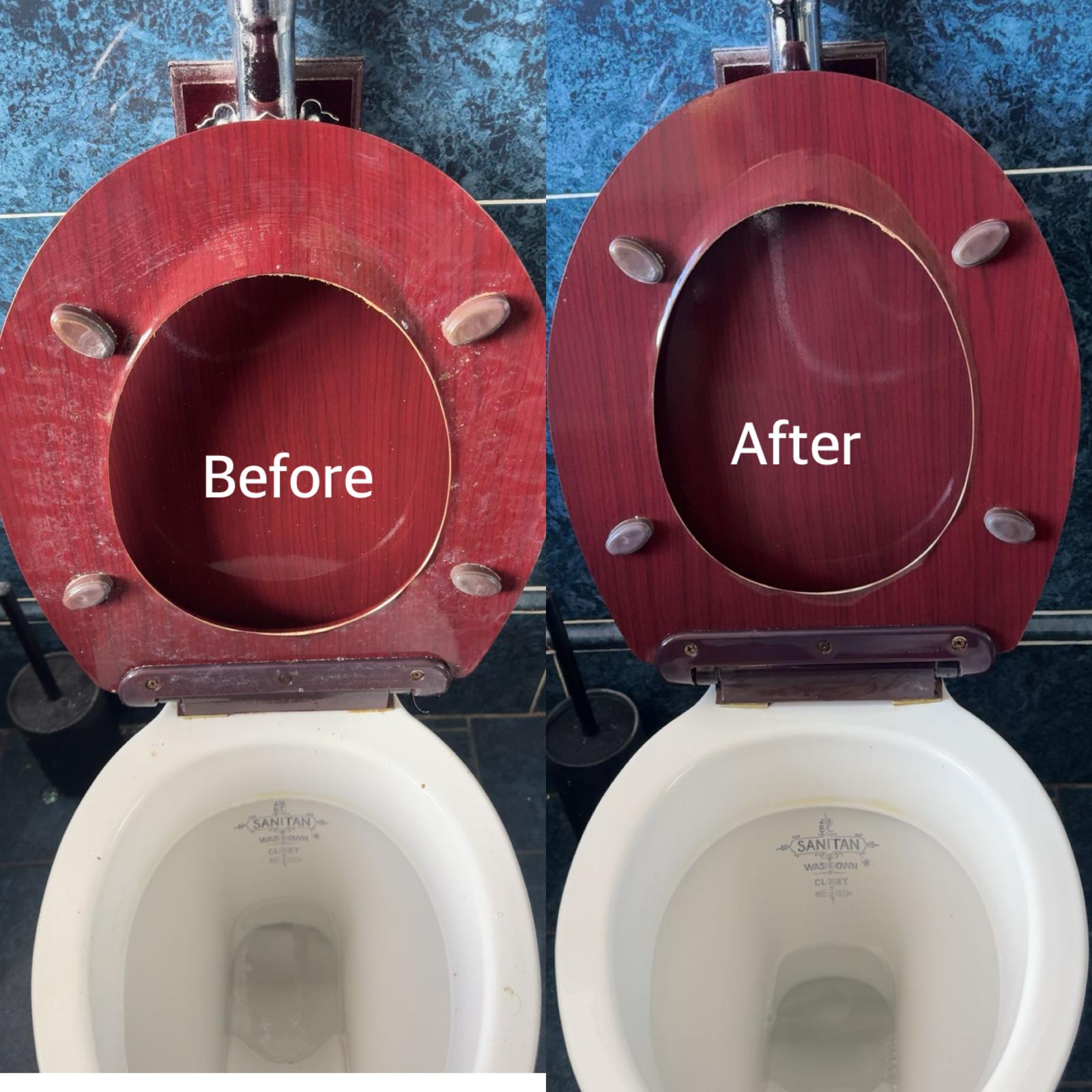 Toilet cleaning work completed by Kay and Kay Cleaning Services